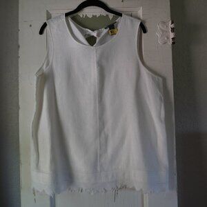 Chelsea & Theodore 100% Linen Sleeveless Top size Large